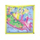 NEUF FOULARD HERMES THE BATTERY NEW-YORK EN SOIE JAUNE UGO GATTONI SCARF YELLOW