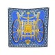 NEUF FOULARD HERMES LES ROUES DE PHAETON EN SOIE BLEUE PIERRE MARIE SCARF NEW