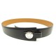 CEINTURE HERMES DOGON CLOU DE SELLE 75 CUIR NOIR ET GOLD BLACK LEATHER BELT 580€