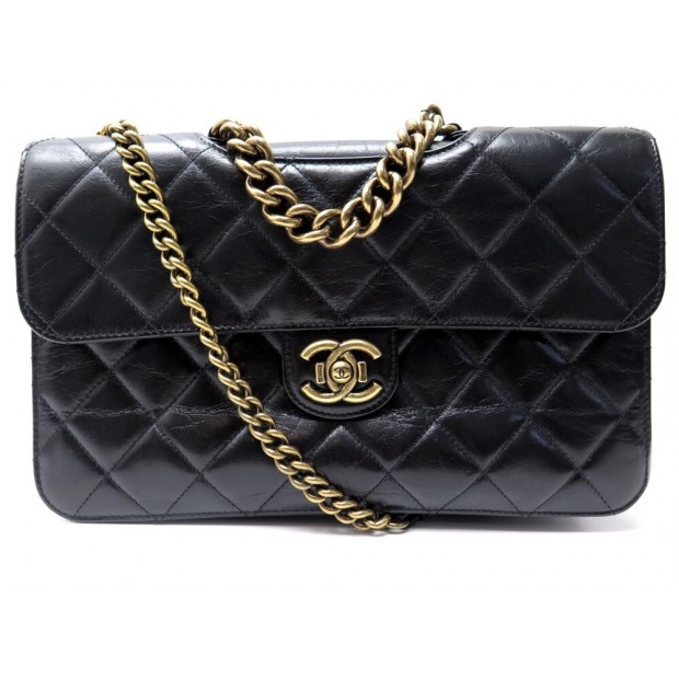 SAC A MAIN CHANEL TIMELESS PERFECT EDGE LARGE CUIR MATELASSE NOIR HAND BAG PURSE