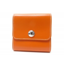 NEUF ETUI HERMES PORTE BLOC NOTE FEUILLES ADHESIVES CUIR BOX ORANGE PAPER HOLDER