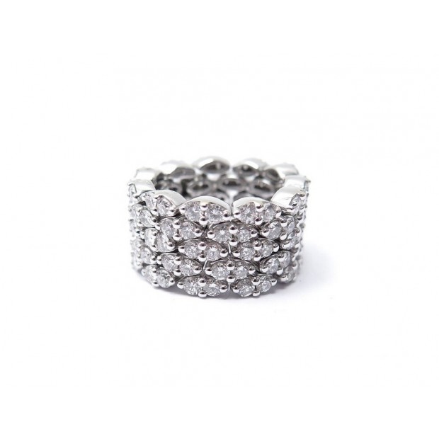 BAGUE MAUBOUSSIN JE LE VEUX 5 RANGS T48 49 OR BLANC 18K & DIAMANTS RING 17315€