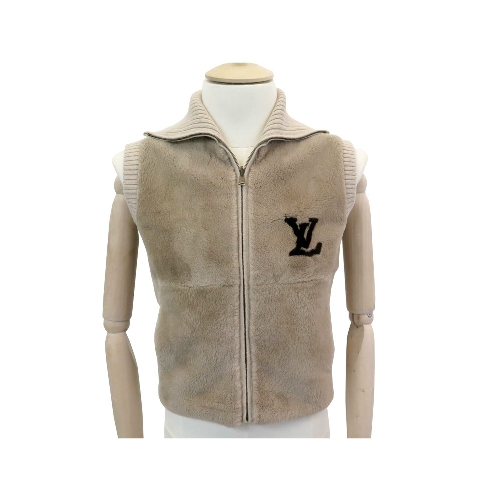 veste louis vuitton sans manche en fourrure de