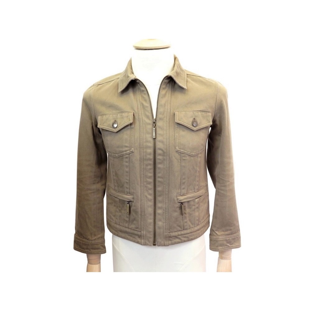 veste jean louis vuitton coton denim taupe m 38