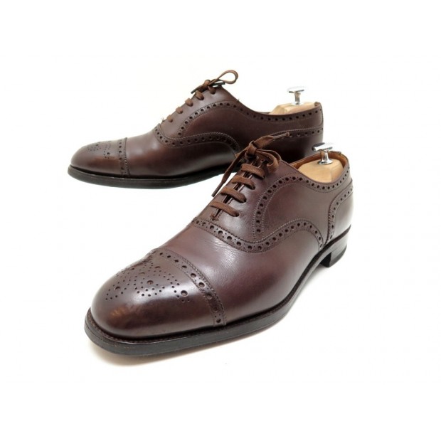 CHAUSSURES CHURCH'S RICHELIEU DIPLOMAT BOUT FLEURI 7F 41 CUIR MARRON SHOES 750€