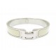 BRACELET HERMES CLIC H EN EMAIL BLANC & PALLADIE 18CM ENAMEL 575€