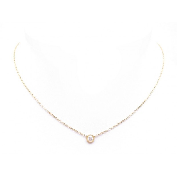 NEUF COLLIER CARTIER D'AMOUR DIAMANT LEGER GM OR JAUNE 18K +BOITE NECKLACE 2400€