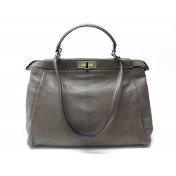 SAC A MAIN FENDI PEEKABOO LARGE 8BN210 EN CUIR MARRON LEATHER HAND BAG 4000€