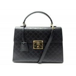 SAC A MAIN GUCCI PADLOCK GUCCISSIMA 428208 CUIR NOIR BANDOULIERE HAND BAG 2700€