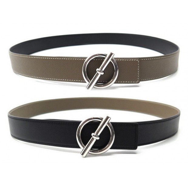 NEUF CEINTURE HERMES LIEN REVERSIBLE 32MM T90 EN CUIR + BOUCLE GLENAN BELT 650€