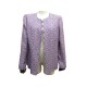 NEUF VESTE CHANEL L 42 EN TWEED LOSANGES VISCOSE VIOLET NEW JACKET VEST 5650€