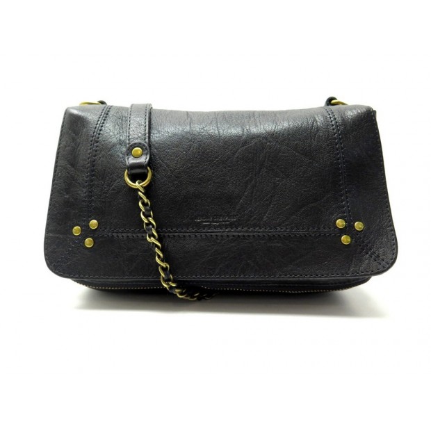 SAC A MAIN JEROME DREYFUSS BOBI BANDOULIERE CUIR CHEVRE NOIR BLACK HANDBAG 640€