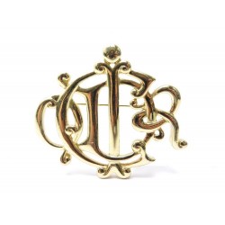 BROCHE CHRISTIAN DIOR LETTRES CD EN METAL DORE GOLDEN LETTERS BROOCH 450€