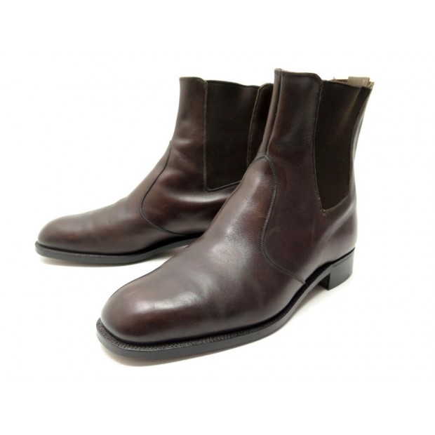 CHAUSSURES JM WESTON 723 8E 42 BOTTINES CHELSEA CUIR MARRON LEATHER BOOTS 950€