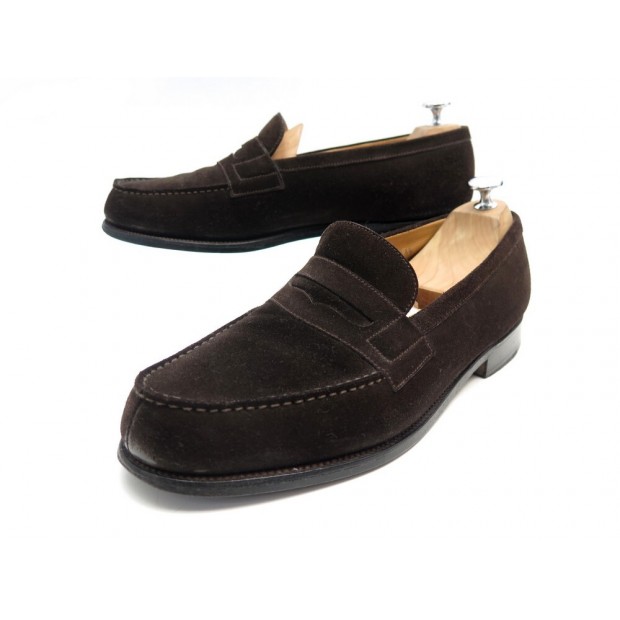 CHAUSSURES JM WESTON MOCASSINS 180 9D 43 DAIM MARRON SUEDE LOAFERS SHOES 695€