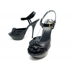 CHAUSSURES YVES SAINT LAURENT SANDALES TALONS 288141 39 CUIR NOIR SHOES 725€