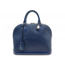 SAC A MAIN LOUIS VUITTON ALMA PM EN CUIR EPI BLEU LEATHER HAND BAG PURSE 1800€