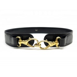 CEINTURE CELINE TAILLE 80 EN CUIR NOIR & BOUCLE DORE BLACK LEATHER BELT 450€