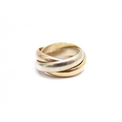 BAGUE CARTIER TRINITY 3 ORS JAUNE ROSE BLANC 18K T48 B4052700 GOLD RING 1330€