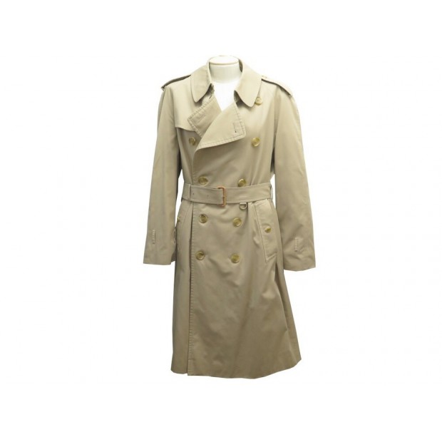 VINTAGE MANTEAU BURBERRYS TRENCH SHORT L 40 COTTON BEIGE IMPERMEABLE COAT 1550€