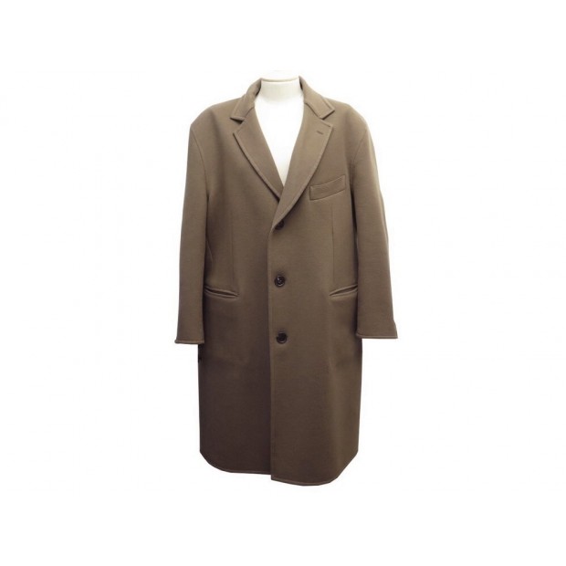 NEUF MANTEAU HERMES LONG PT99D XL 56 EN CACHEMIRE TAUPE CASHMERE COAT 6300€