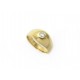 BAGUE T61 EN OR JAUNE 18K 9.4GR DIAMANT SOLITAIRE 0.18CT GOLD DIAMOND RING