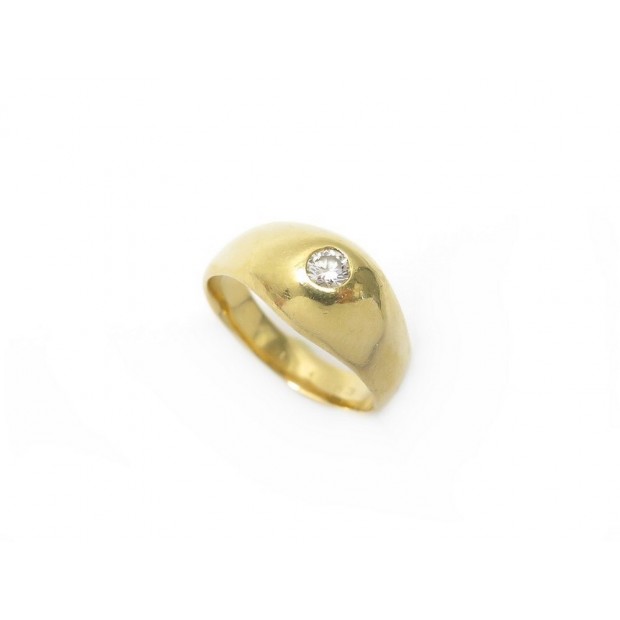 BAGUE T61 EN OR JAUNE 18K 9.4GR DIAMANT SOLITAIRE 0.18CT GOLD DIAMOND RING