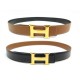 CEINTURE HERMES BOUCLE H DORE LIEN REVERSIBLE 32 MM 90 CUIR BOX EPSOM BELT 710€