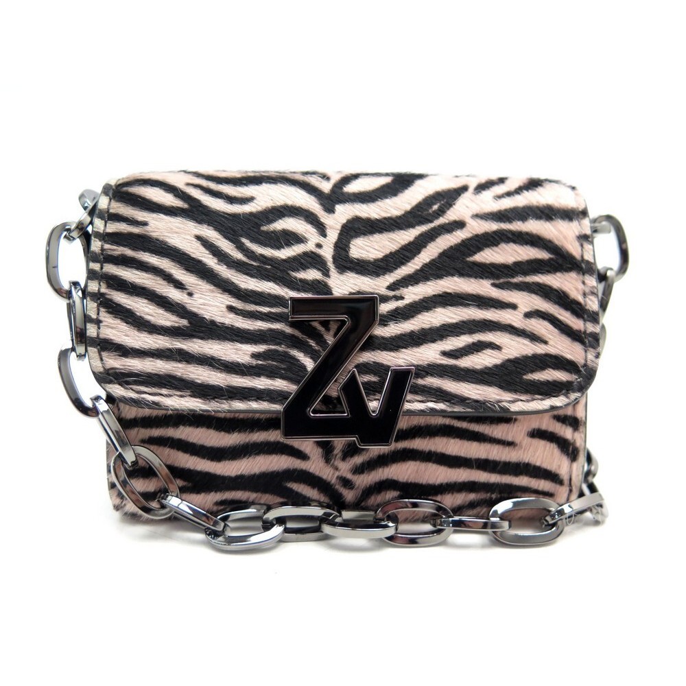 NEW ZADIG & VOLTAIRE ZV INITIALE TINY UNCHAINED SILVER WALLET BAG
