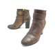 CHAUSSURES CHANEL BOTTINES G27906 37.5 EN CUIR SUEDE BRONZE BOOTS SHOES 1550€