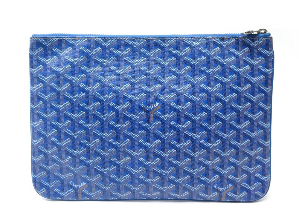 pochette a main goyard senat mm en toile bleu trousse