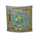 NEUF CHALE HERMES PIQUE FLEURI DE PROVENCE EN CACHEMIRE ET SOIE VERT SHAWL 1000€