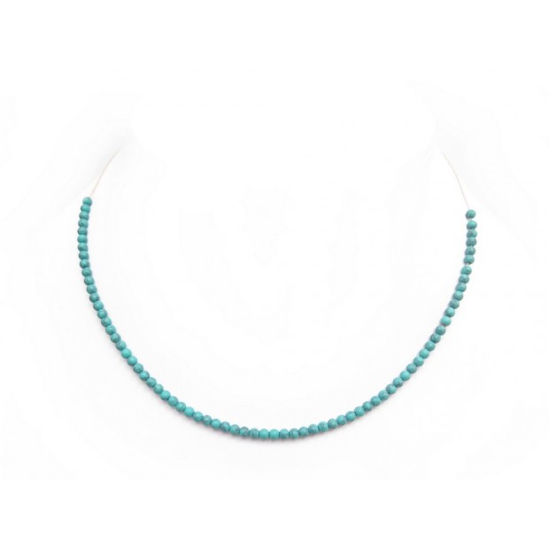 COLLIER GINETTE NY MARIA MINI TURQUOISE BOULIER MA05T OR ROSE 18K NECKLACE 580€