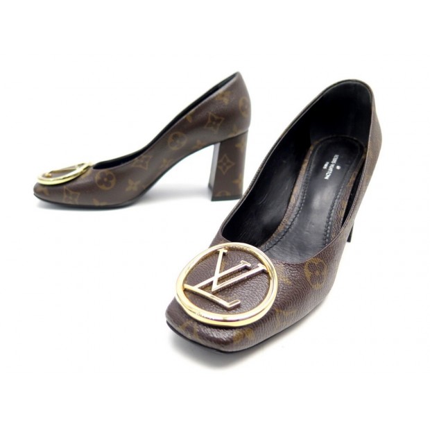 NEUF CHAUSSURES LOUIS VUITTON ESCARPINS MADELEINE 38 TOILE MONOGRAM SHOES 750€