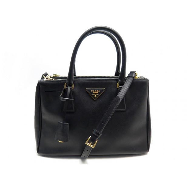 SAC A MAIN PRADA GALLERIA EN CUIR SAFFIANO NOIR CABAS BANDOUIERE HAND BAG 3300€