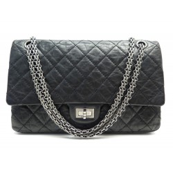 NEUF SAC A MAIN CHANEL GRAND 2.55 CUIR MATELASSE NOIR + BOITE NEW HAND BAG 8400€