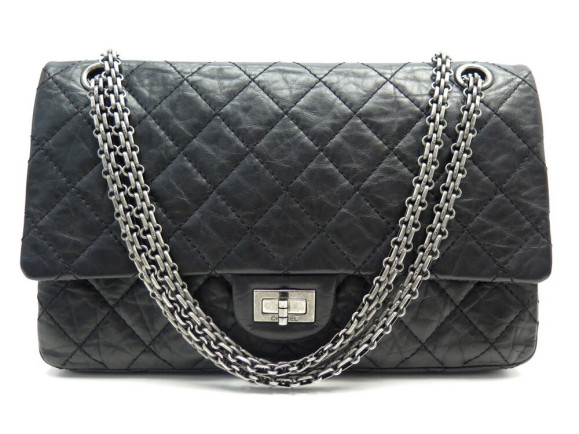 sac a main chanel grand 2.55 cuir matelasse noir
