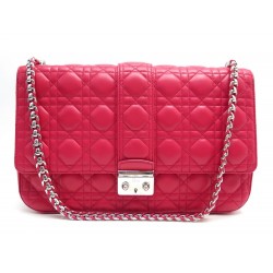 SAC A MAIN CHRISTIAN DIOR MISS GM EN CUIR CANNAGE FUSHIA LEATHER HAND BAG 3500€