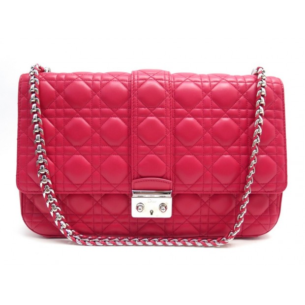 SAC A MAIN CHRISTIAN DIOR MISS GM EN CUIR CANNAGE FUSHIA LEATHER HAND BAG 3500€