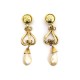 VINTAGE BOUCLES D'OREILLES CHRISTIAN LACROIX DORE ET PAMPILLES PERLES EARRINGS