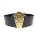 VINTAGE CEINTURE CHANEL TAILLE 73 EN CUIR NOIR ET DORE BLACK LEATHER BELT 1070€