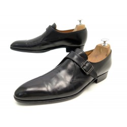 CHAUSSURES JM WESTON FLORE 529 DERBY A BOUCLE 8.5C 42 42.5 FIN CUIR NOIR 870€