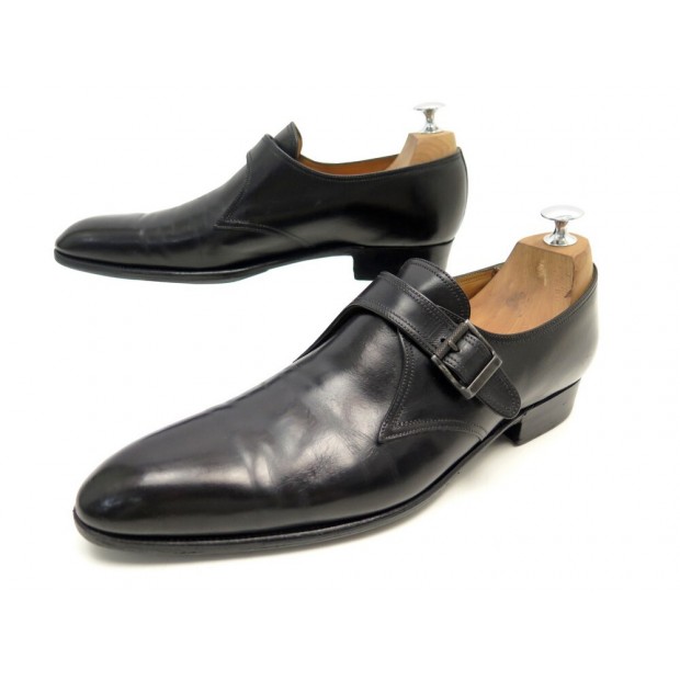 CHAUSSURES JM WESTON FLORE 529 DERBY A BOUCLE 8.5C 42 42.5 FIN CUIR NOIR 870€