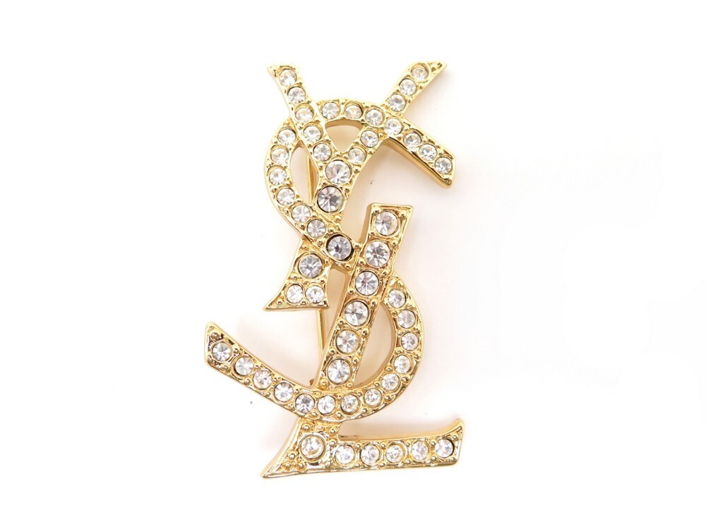 broche yves saint laurent opyum logo ysl