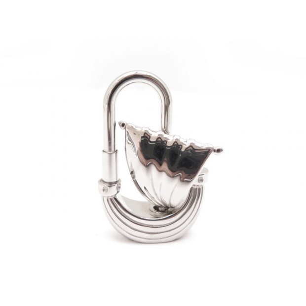 NEUF RARE CADENAS HERMES CHARM VOILIER BATEAU PENDENTIF PORTE CLE ARGENT PADLOCK