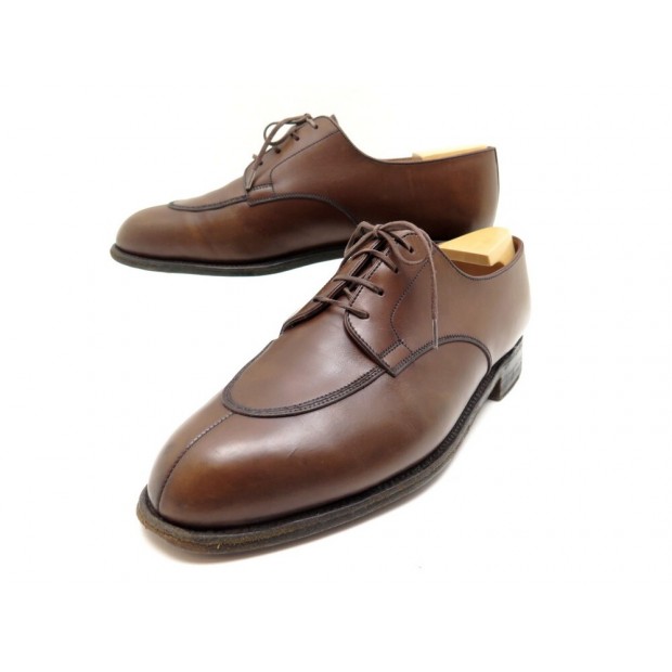 CHAUSSURES JM WESTON 501 6.5D 40.5 DERBY DEMI CHASSE CUIR MARRON EMBAUCHOIR 755€