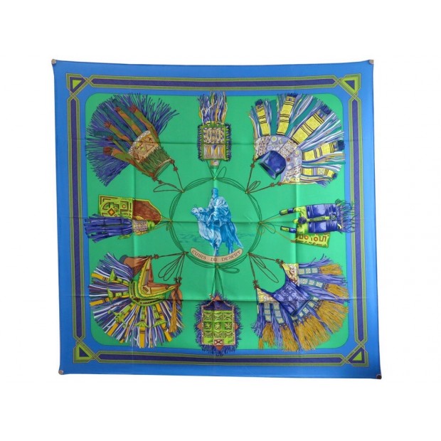 NEUF FOULARD HERMES CUIRS DU DESERT LA PERRIERE CARRE 90 EN SOIE SILK SCARF 410€