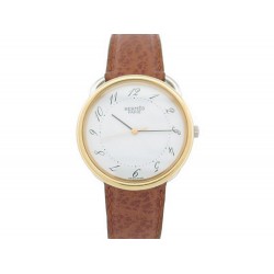 MONTRE HERMES ARCEAU AR3.720 QUARTZ 34 MM OR & ACIER + BOITE STEEL WATCH 2600€