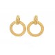 VINTAGE BOUCLES D'OREILLES CHANEL CREOLES EN METAL DORE GOLDEN HOOPS EARRINGS