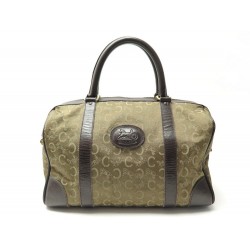 VINTAGE SAC A MAIN CELINE BOSTON BOWLING EN TOILE & CUIR MARRON HAND BAG 1300€